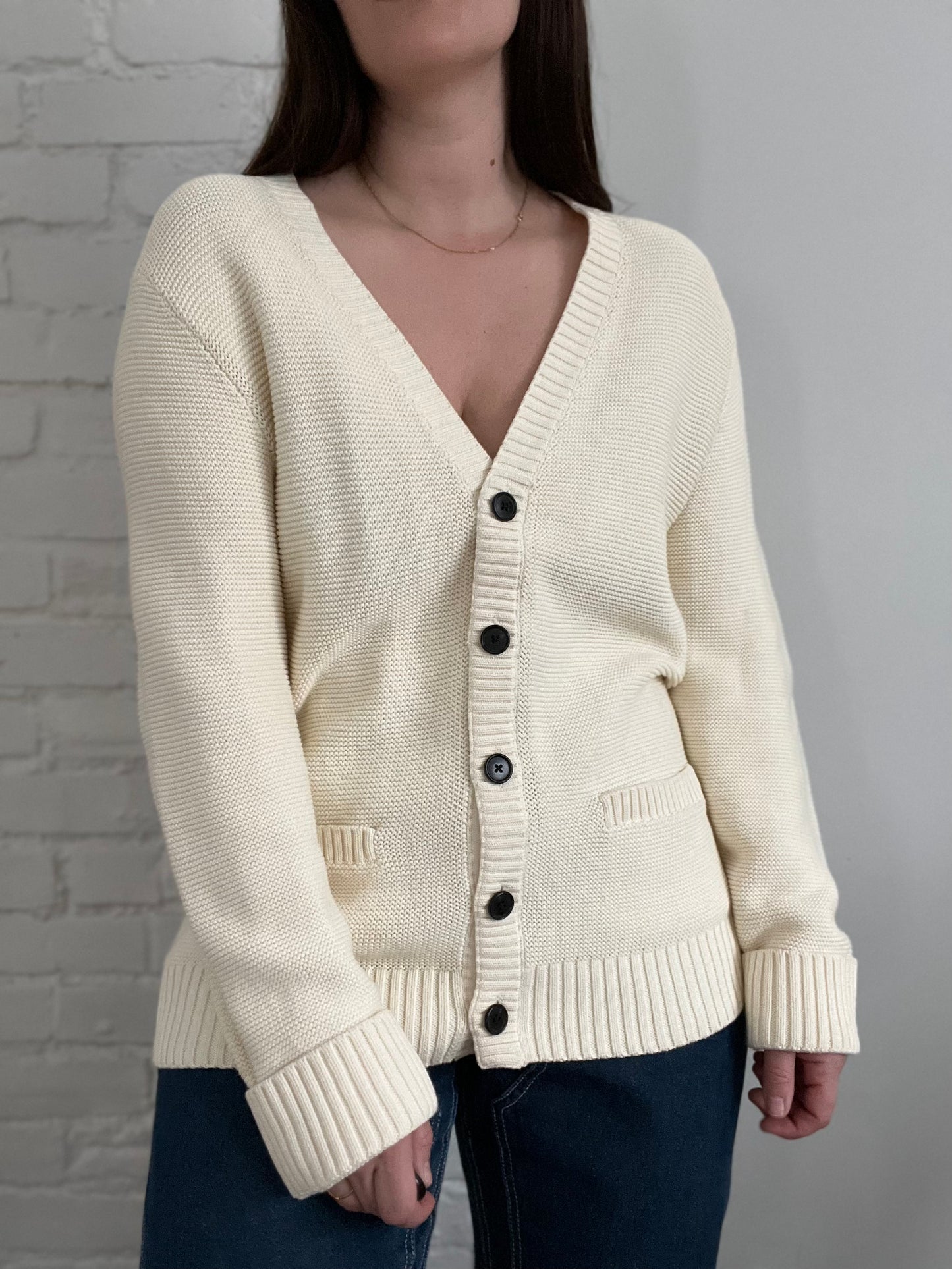 High Quality Cotton Knit Cardigan - L