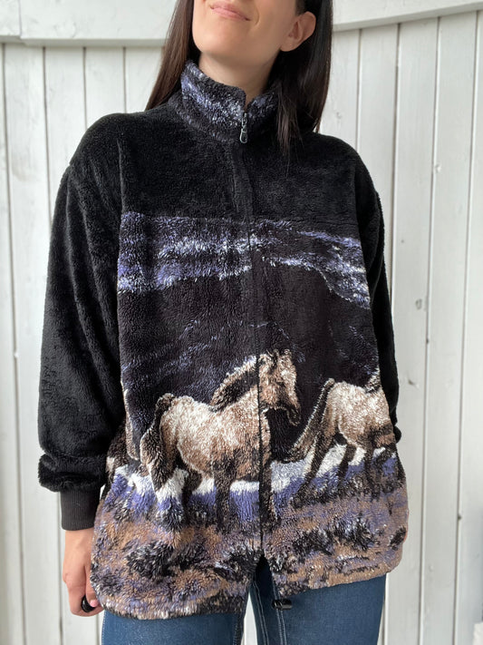 Vintage Horse Teddy Fleece - Size L