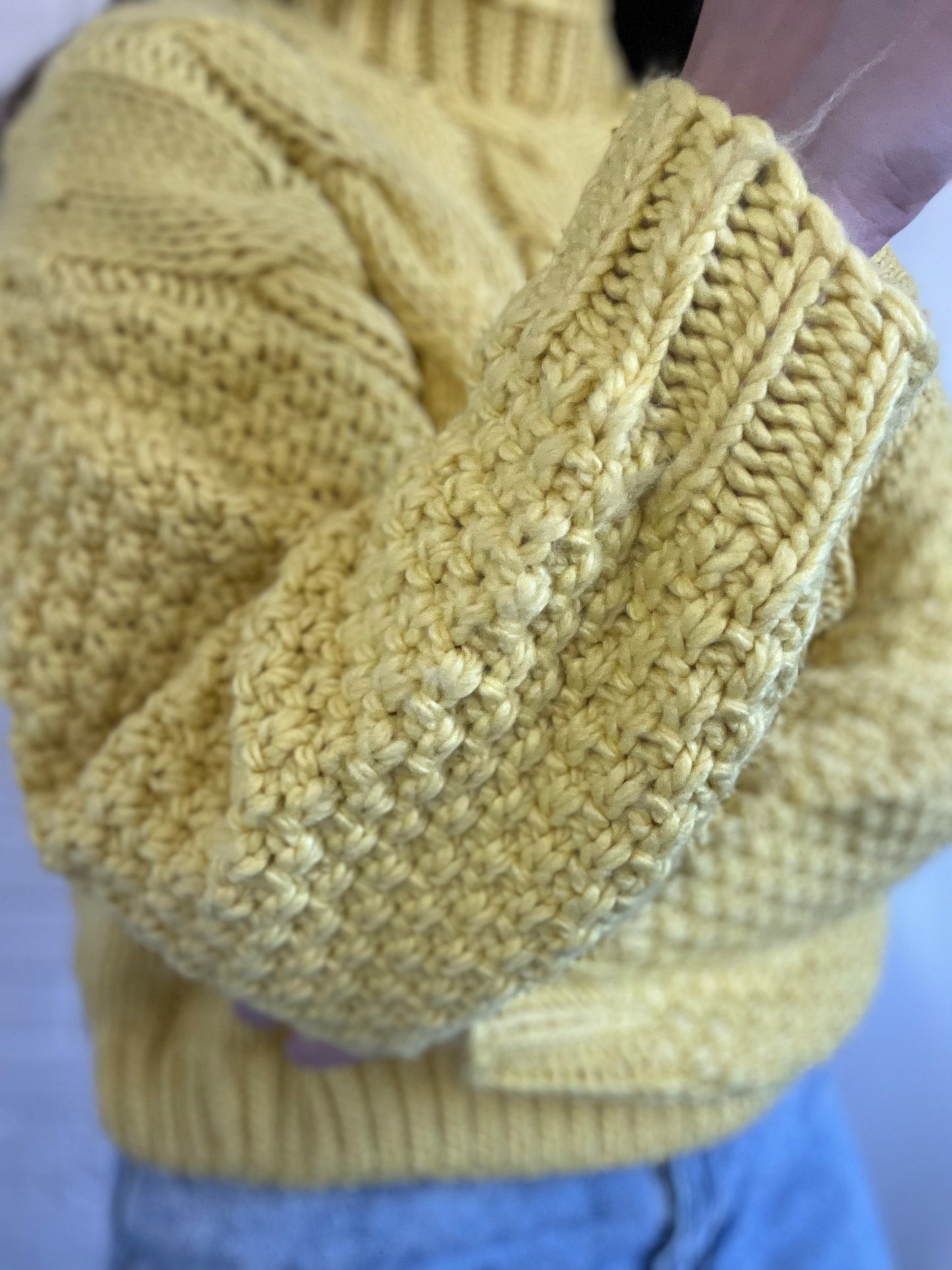 Sunshine Yellow Chunky Sweater - Size L