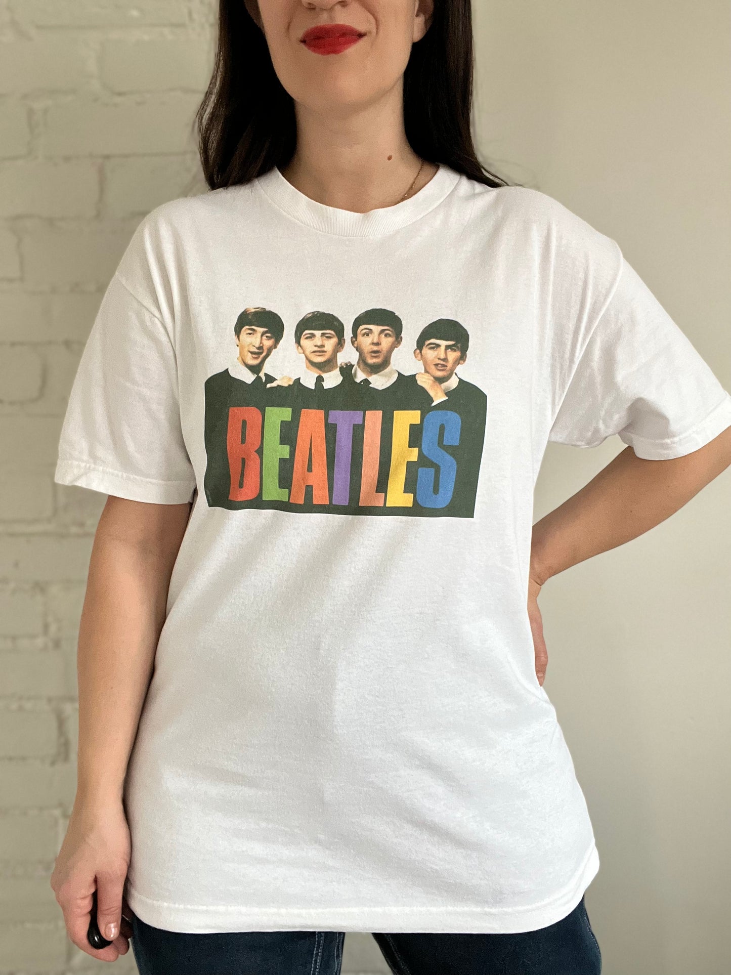 90s Beatles Rainbow T-shirt - XL
