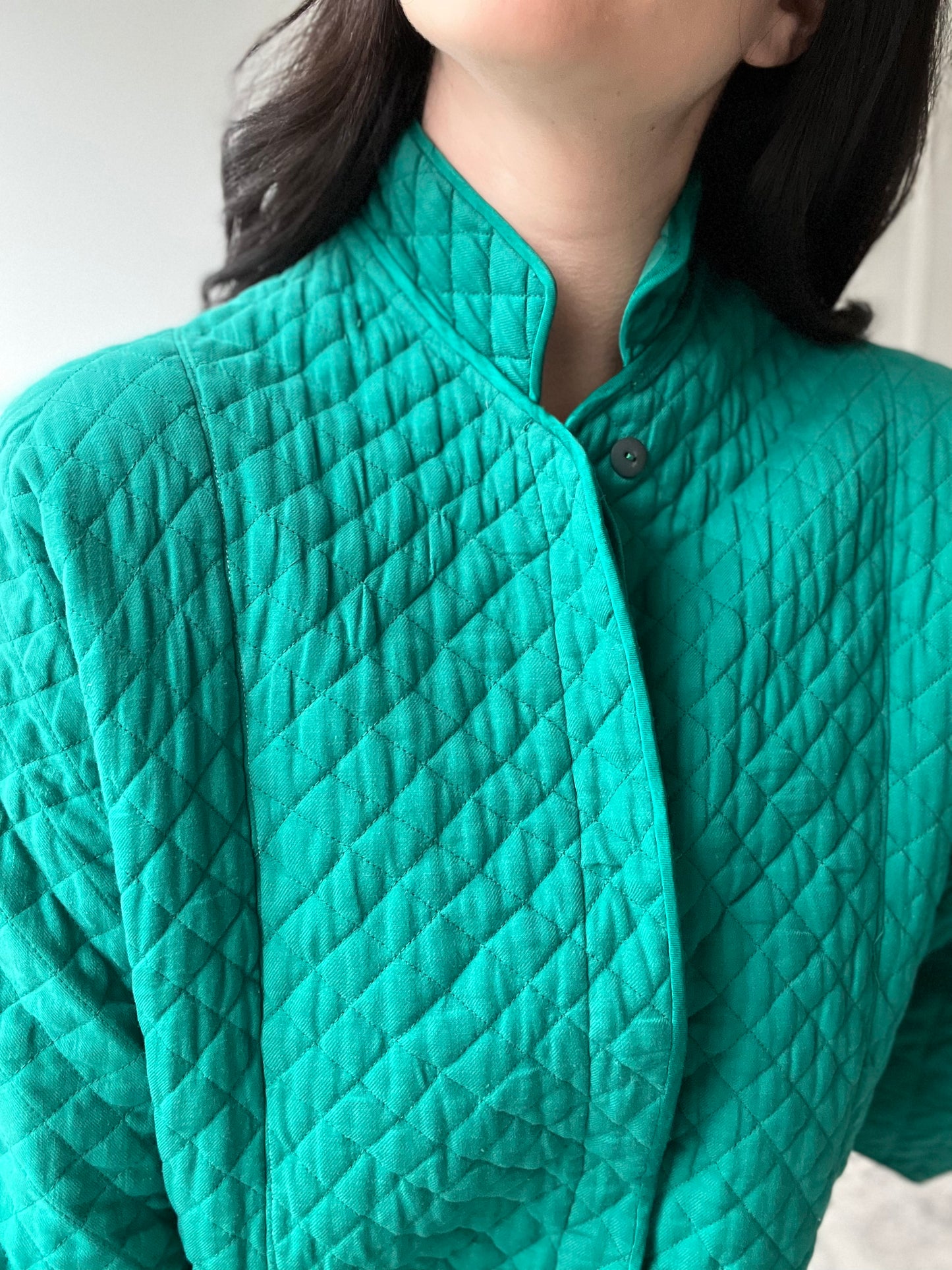 Quilted Teal Chore Coat - Size L