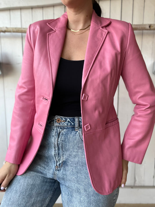 Bubblegum Leather Jacket  - Size M