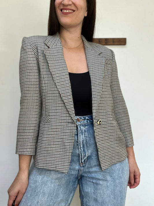 Mini Houndstooth Vintage Blazer - Size M/L