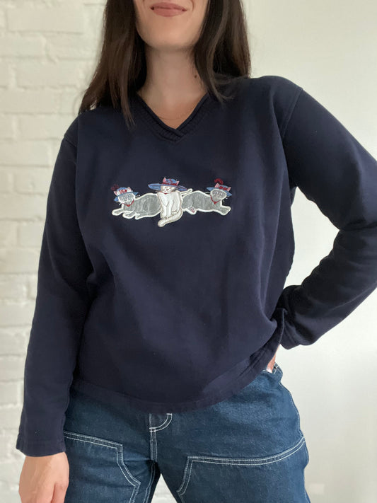 Cats in Hats Sweater - Size L/XL