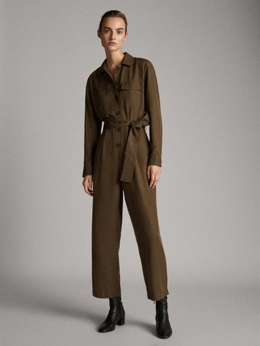 Dark Olive Green Jumpsuit - Size 2