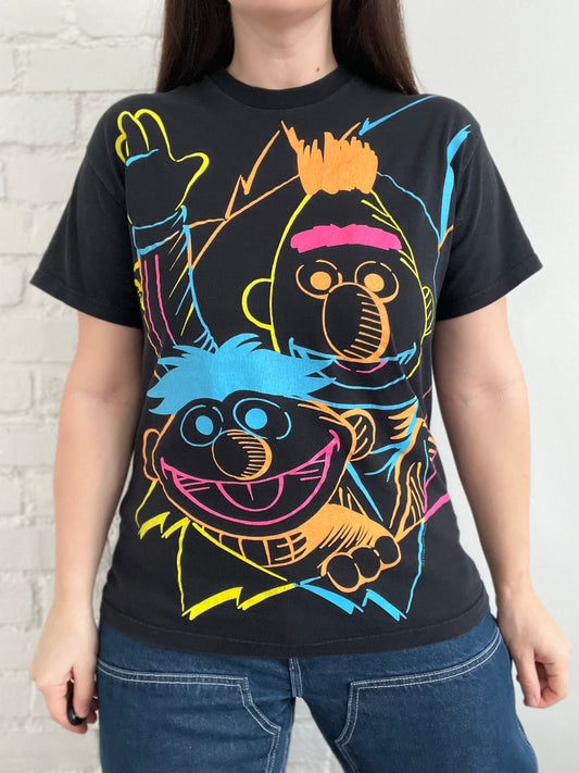 2008 Vintage Bert & Ernie Neon Tee - Womens M