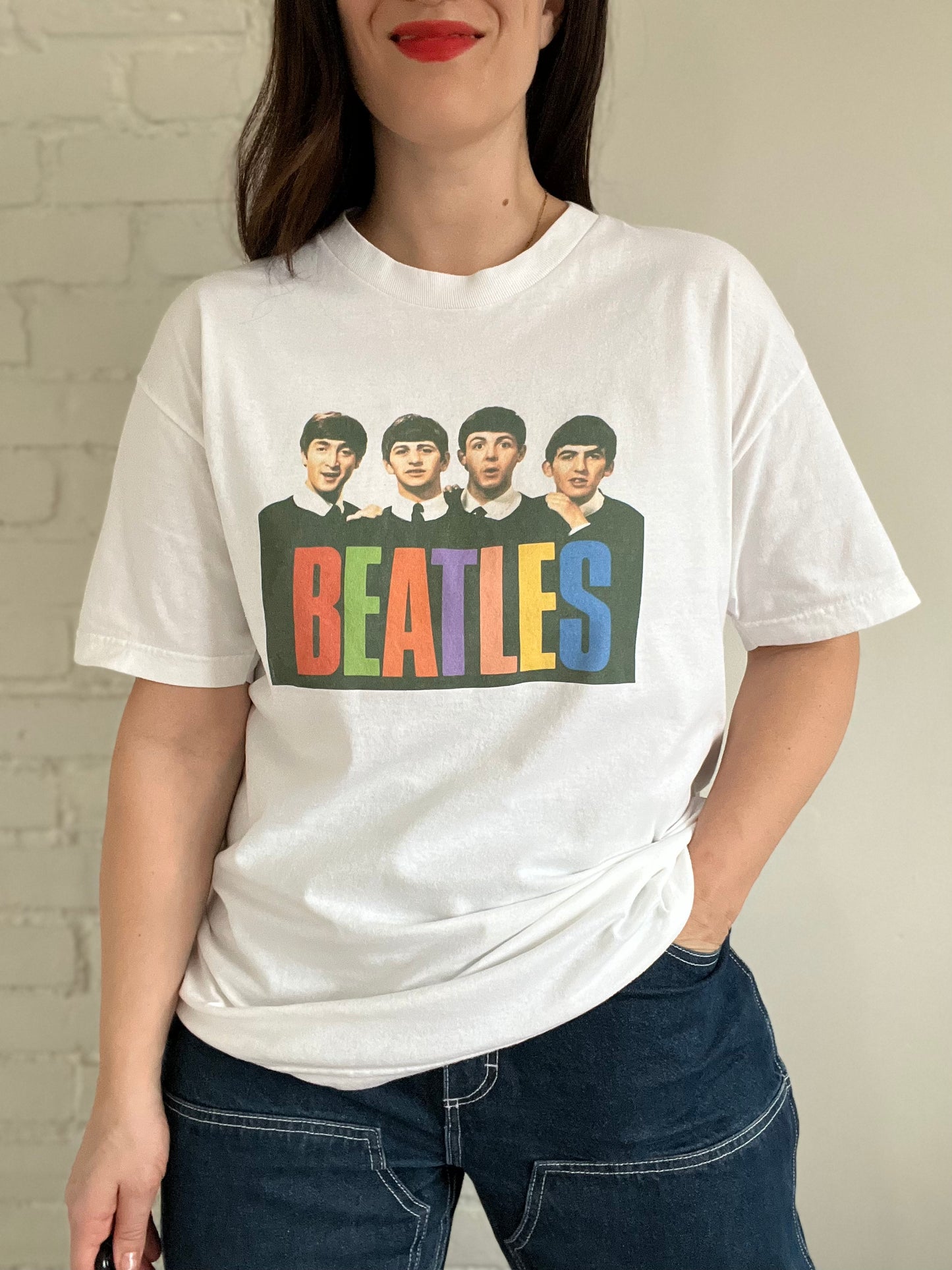 90s Beatles Rainbow T-shirt - XL