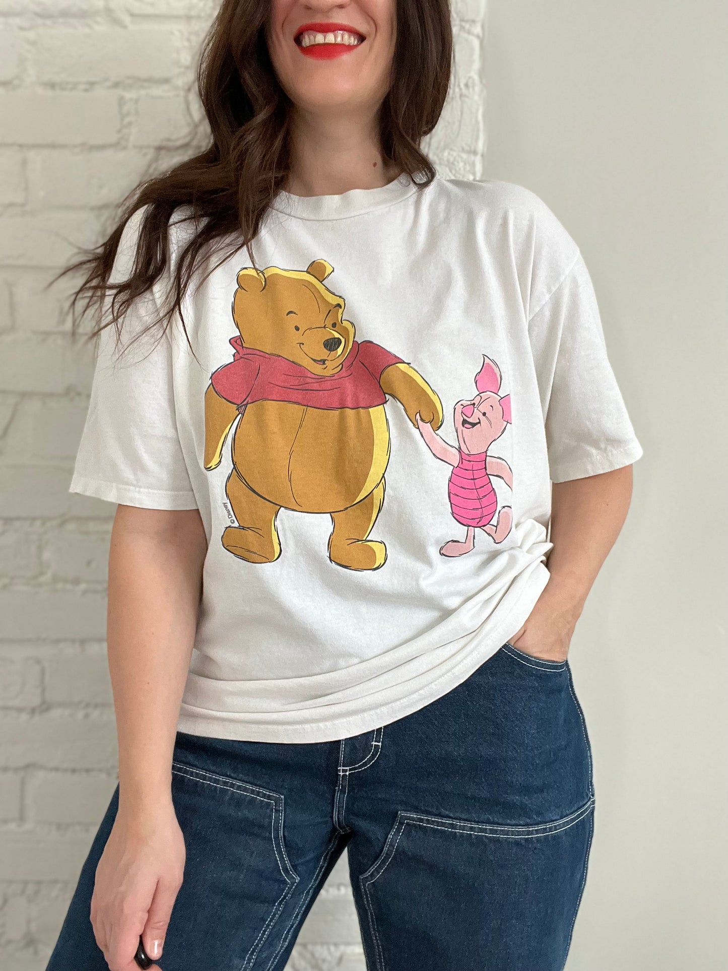 Vintage Winnie the Pooh & Piglet T-shirt - Mens XL
