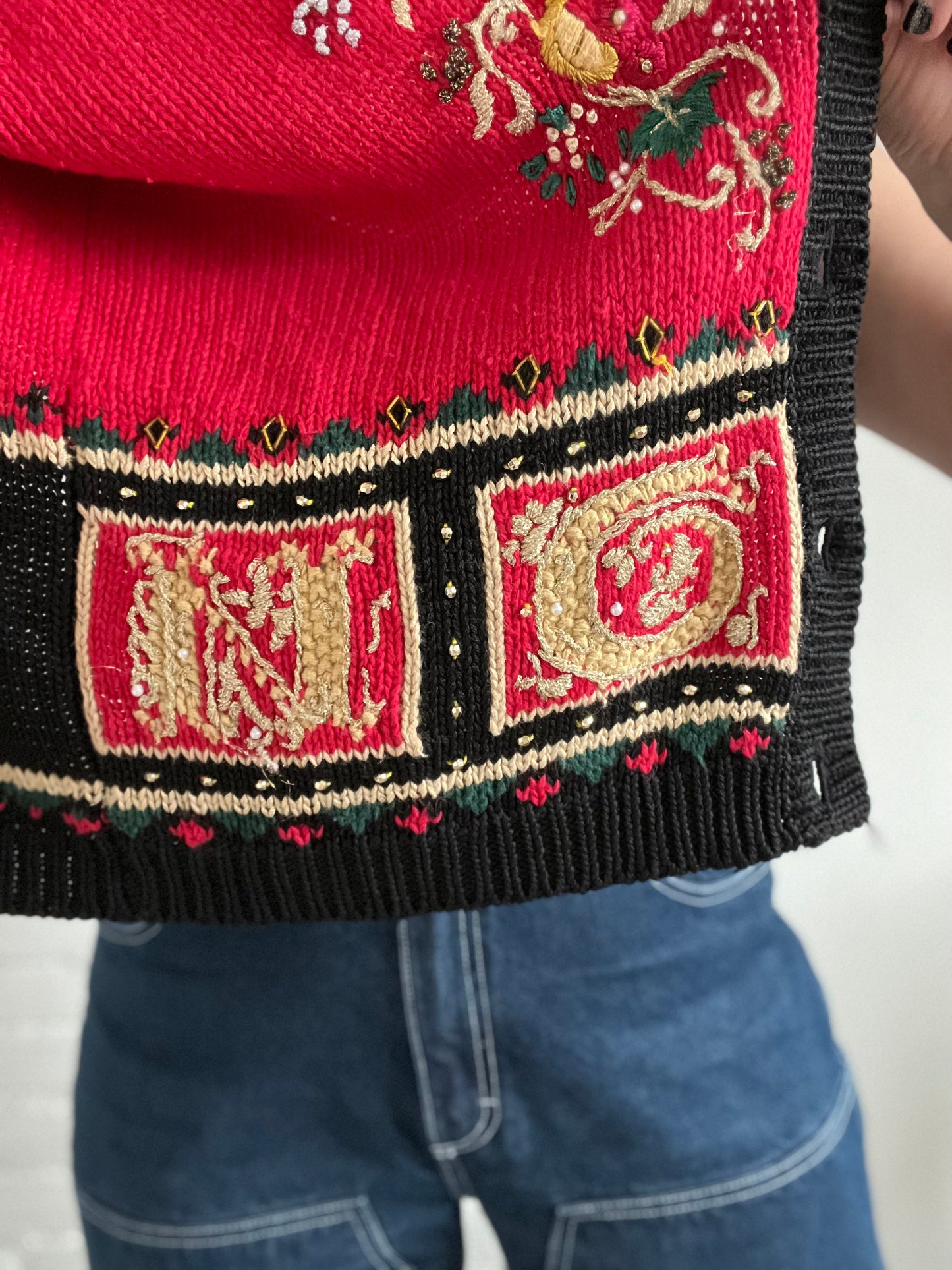 Striking Noel Knit Sweater - L