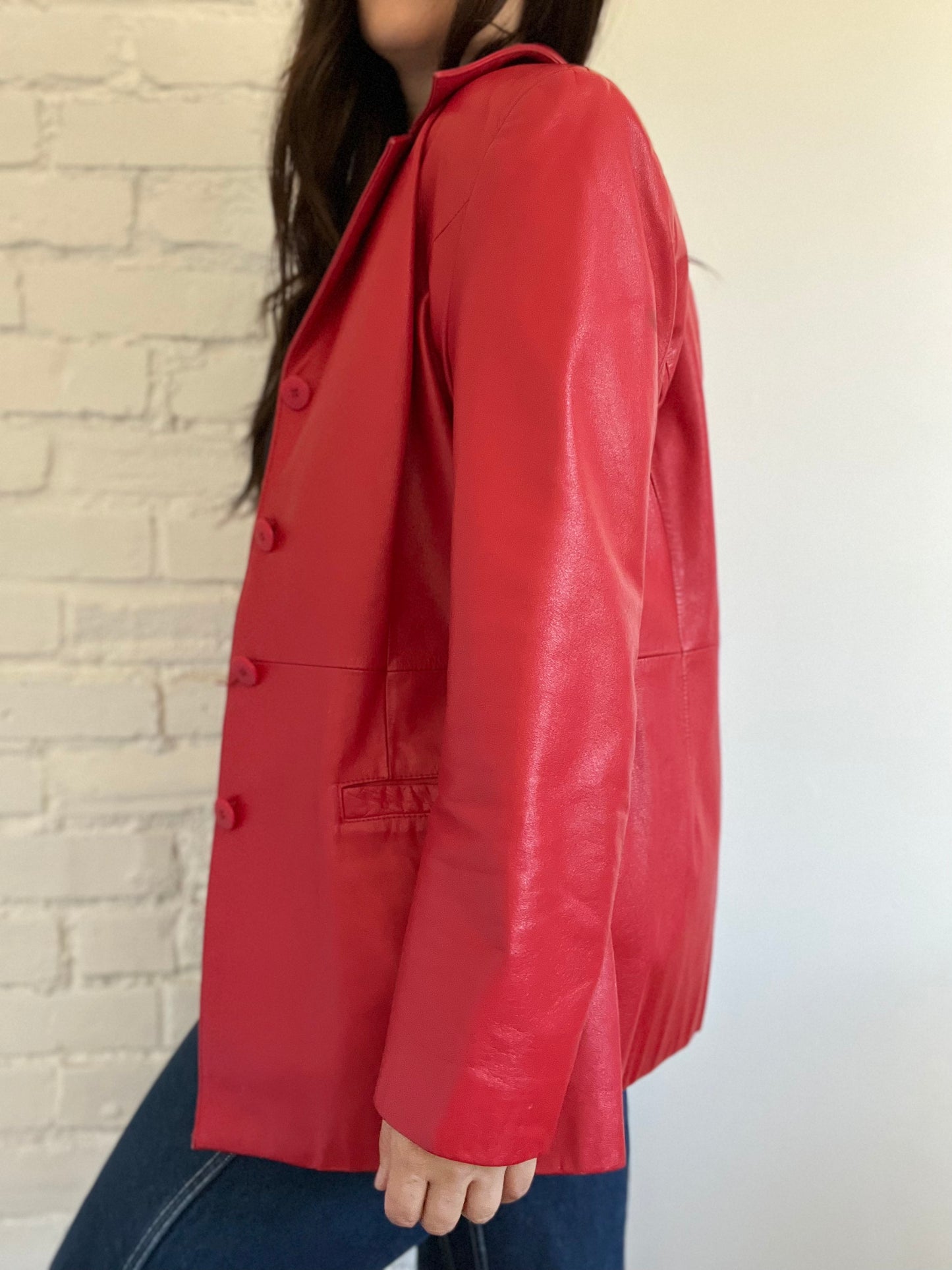 Vintage Danier Red Leather Jacket - Size M