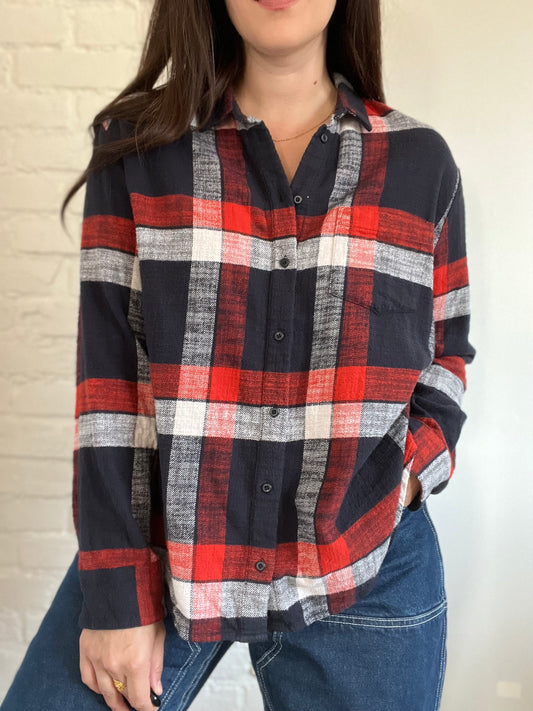 Madewell Plaid Button-Up - Size L