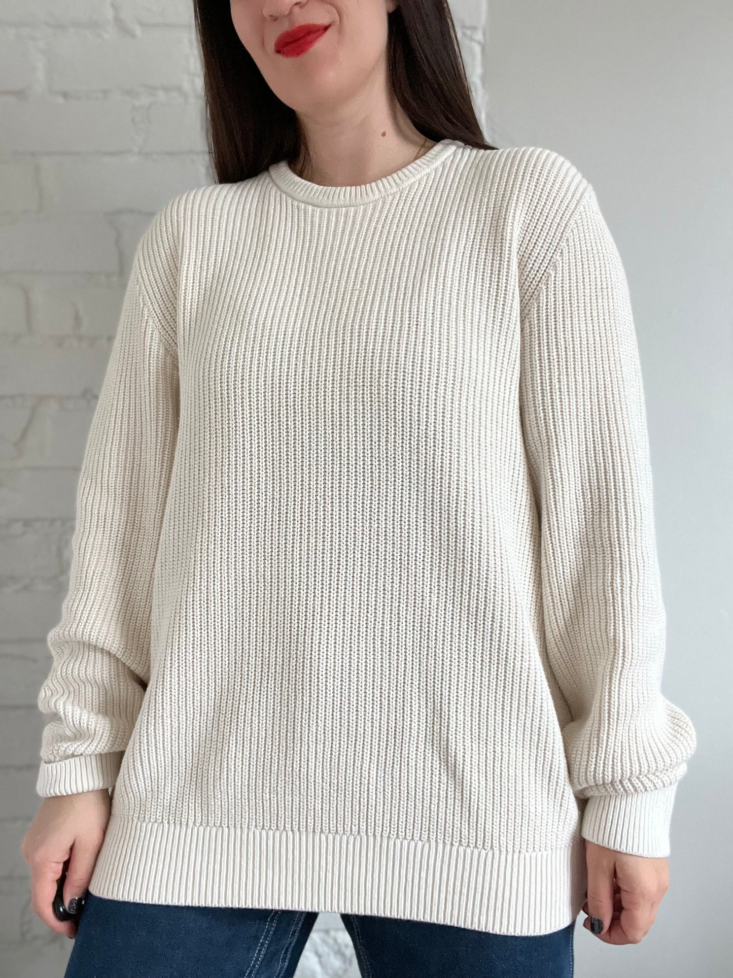 Chunky Oatmeal Knit Sweater - XL