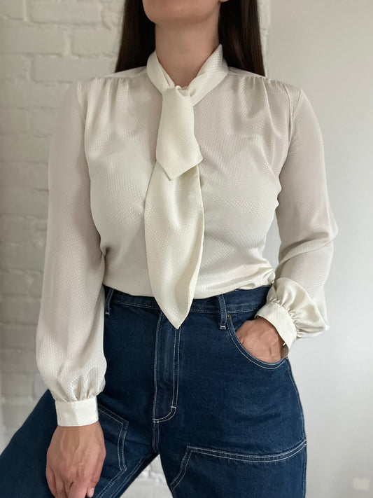 80s Givenchy Dotted Blouse - Size L