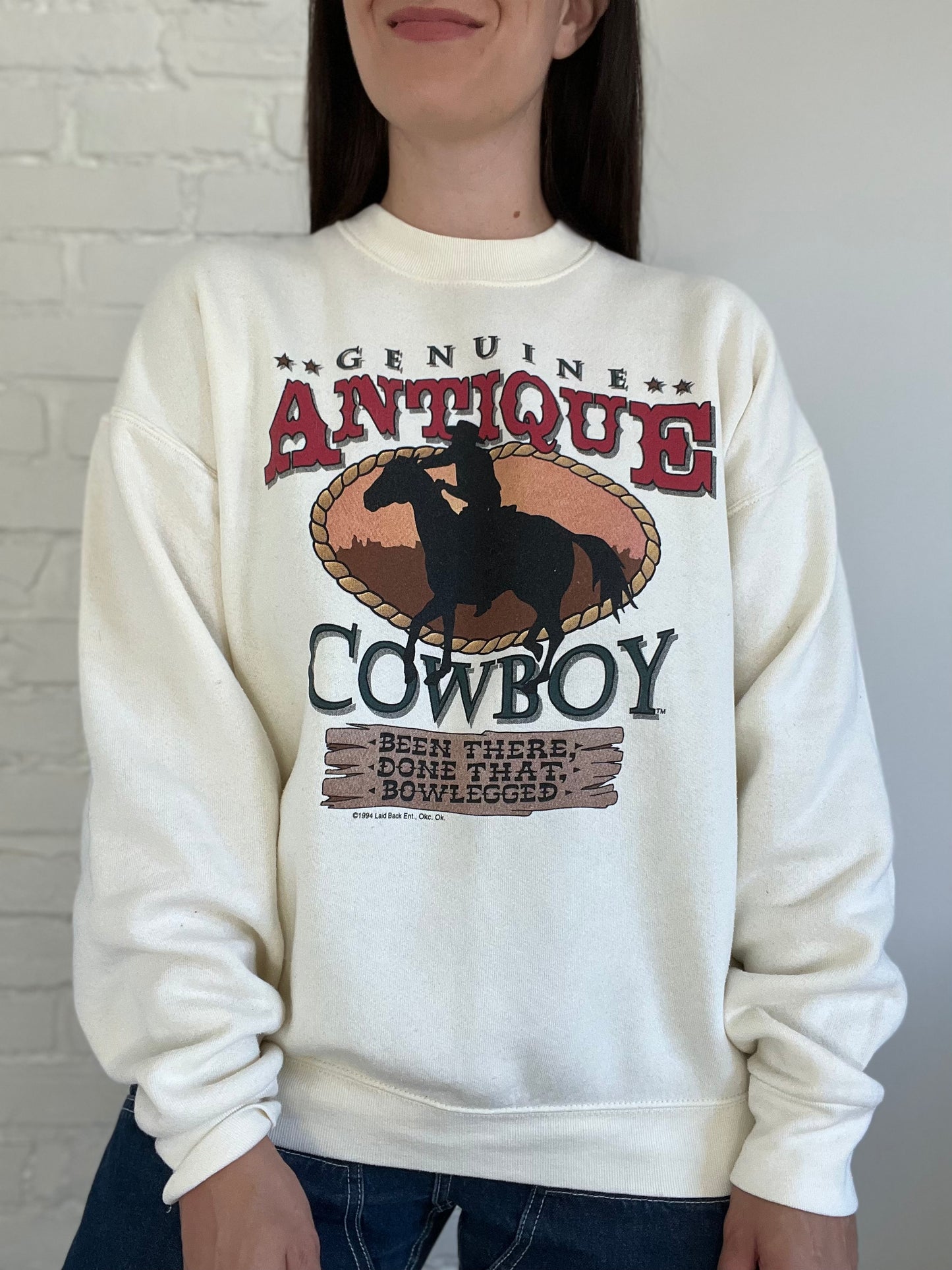 Antique Cowboy Sweater - Size L/XL