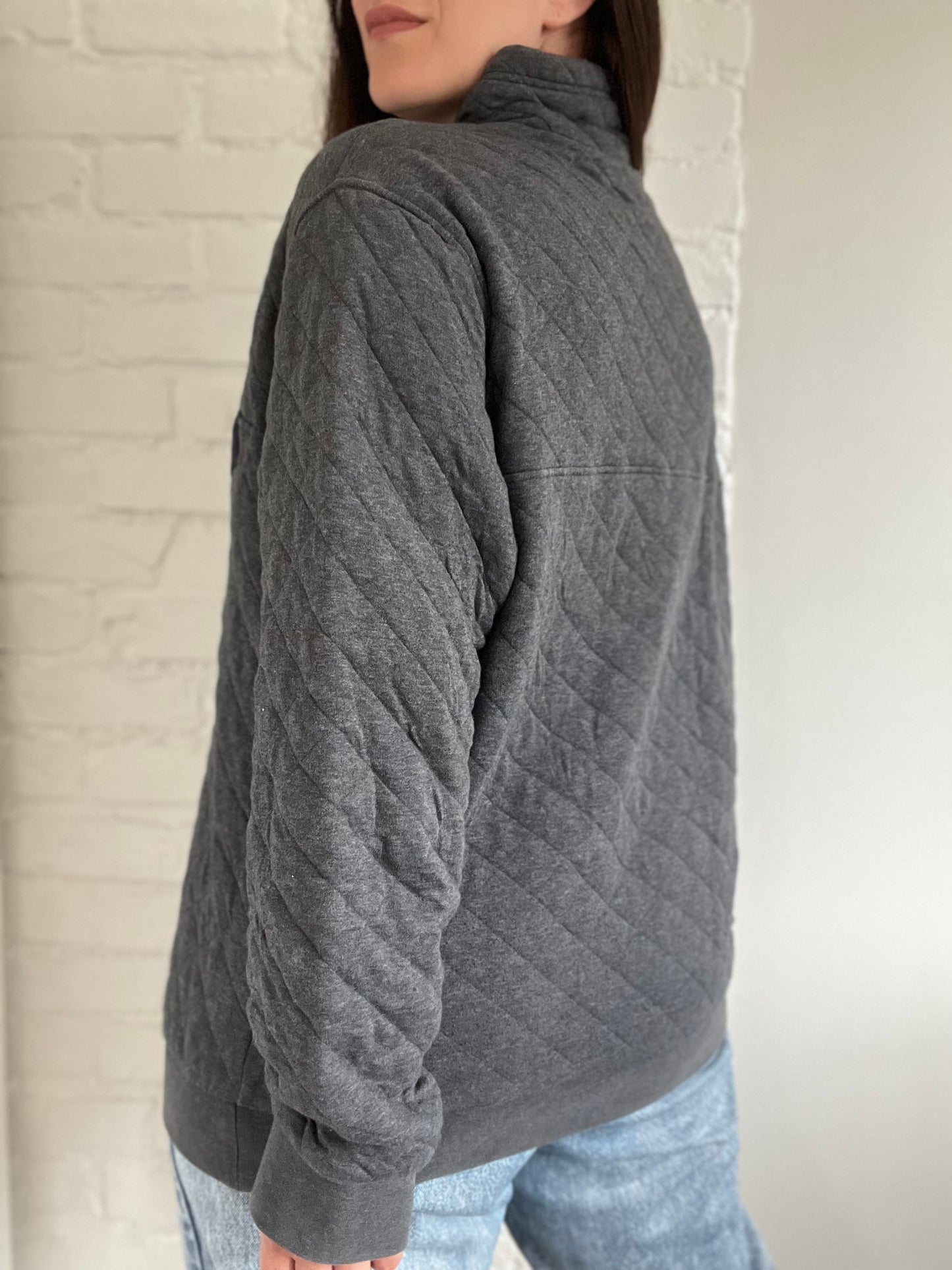 Grey Quilted Patagonia Synchilla - Size Mens L