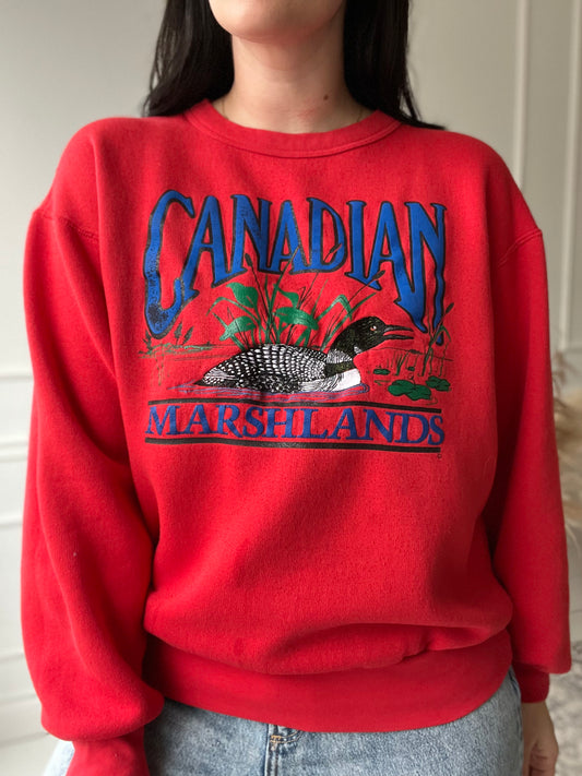 Canadian Marshlands Loon Sweater - Size L/XL