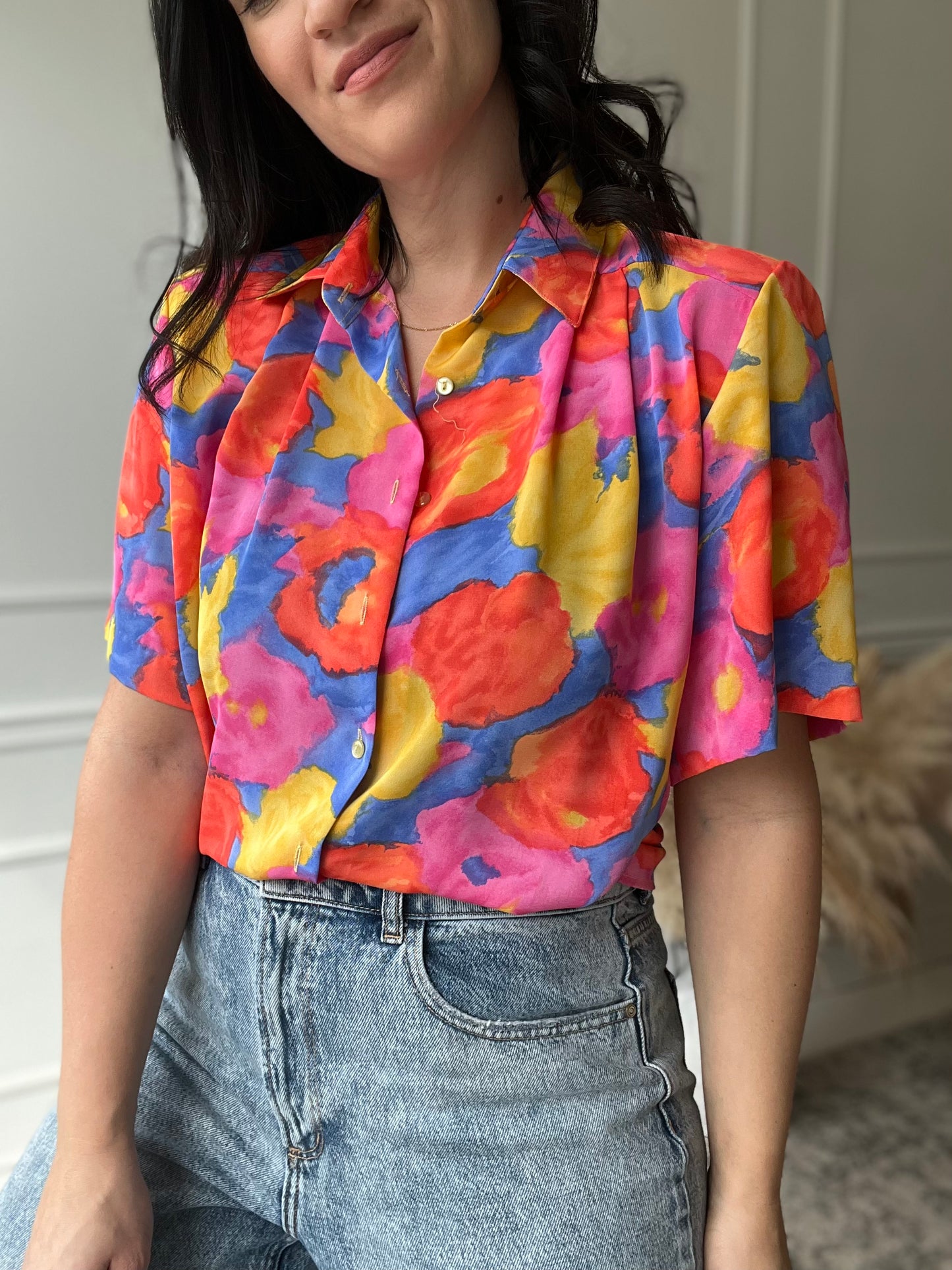 Bright Watercolour Shirt - Size M/L