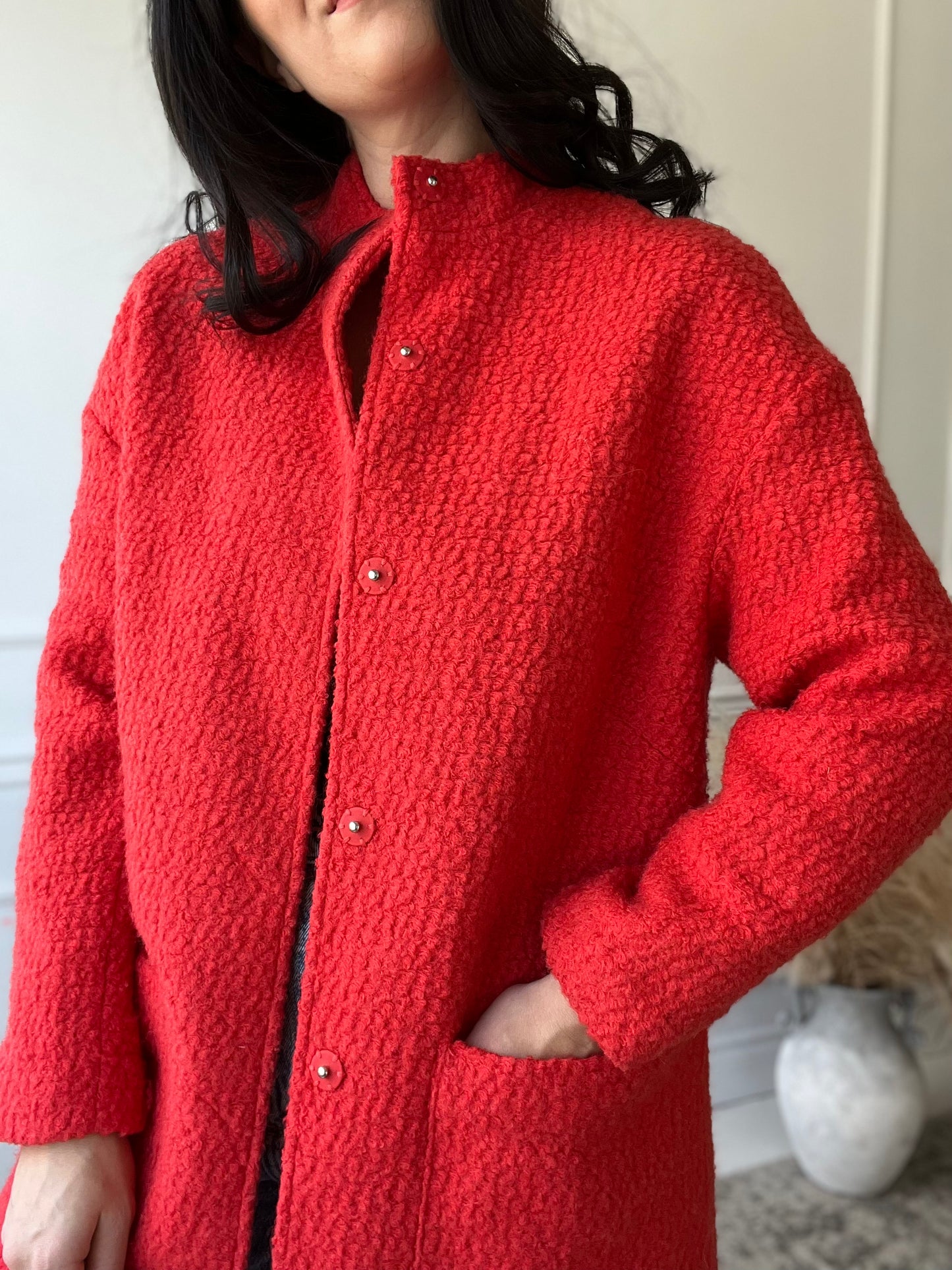 Cherry Red Texture Jacket - Size L/12