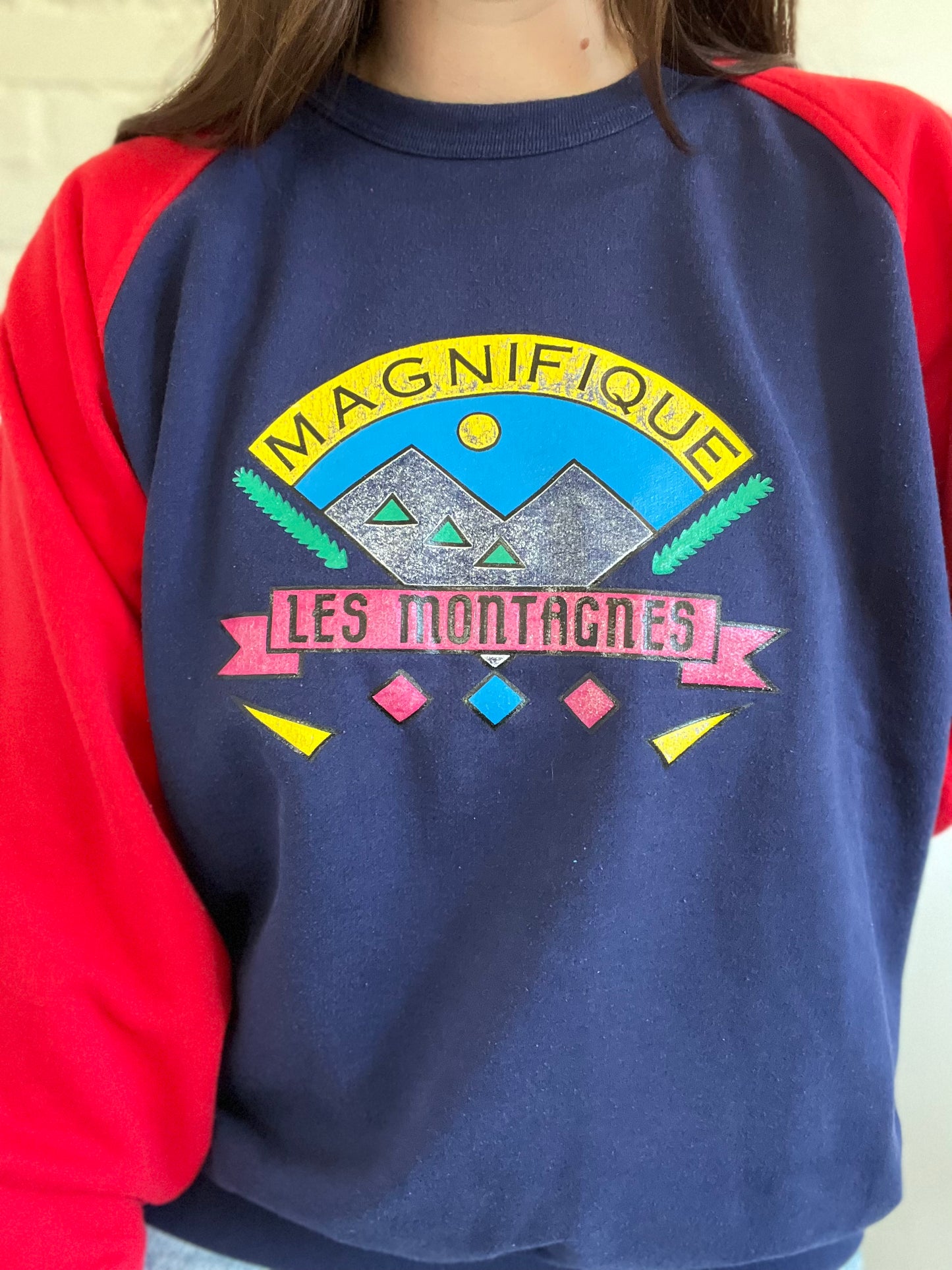 Vintage Les Montagnes Crewneck - Size XL