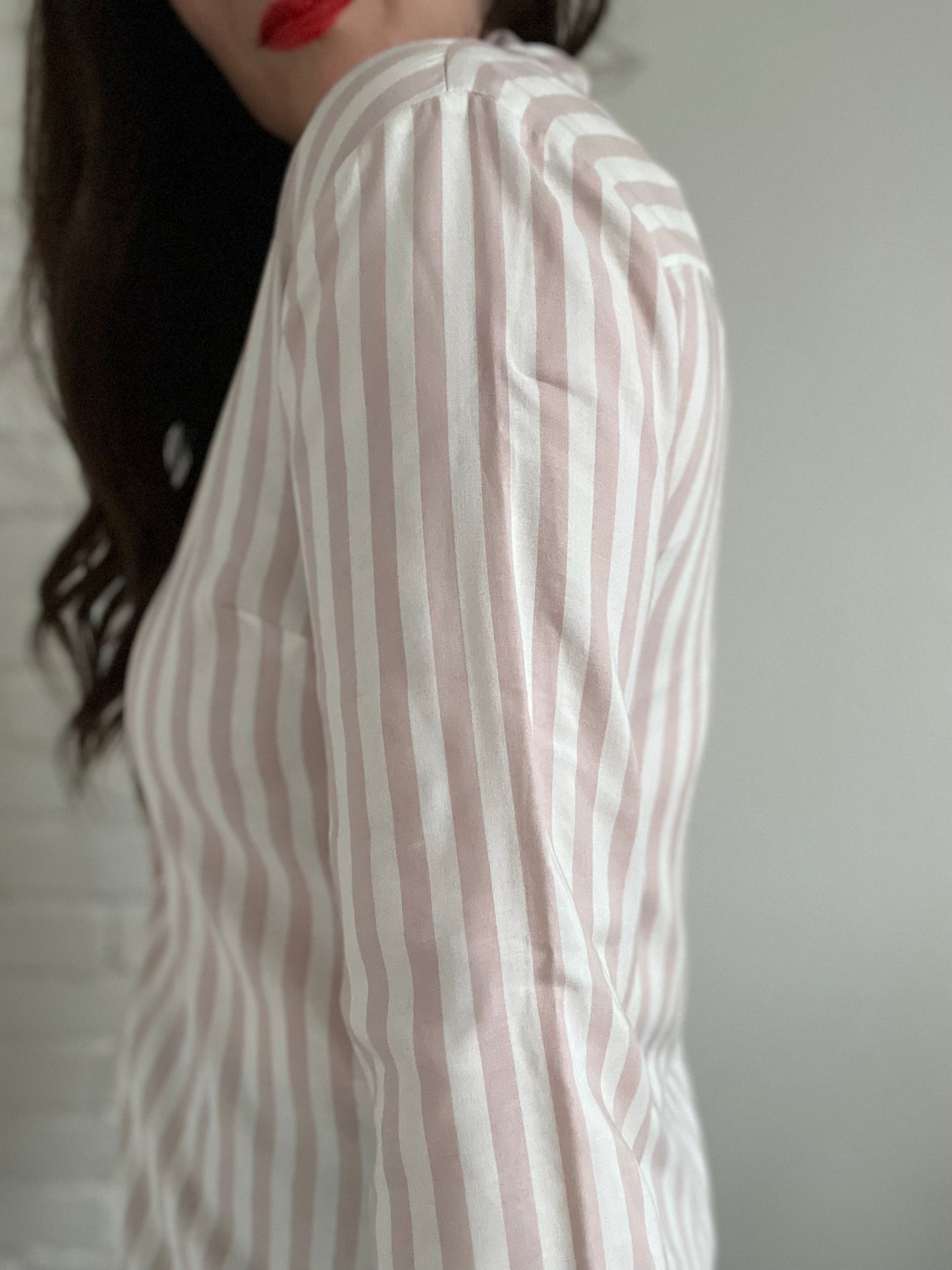 Pink Candy Stripe Button-Up - XS