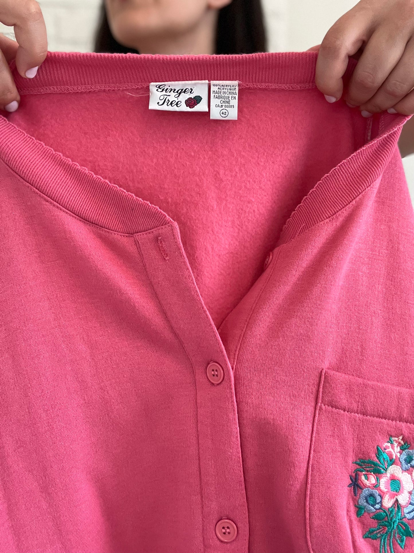 90s Cottage Core Pink Sweater - Size XL/XXL