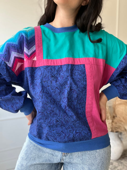 Vibrant Quilted Crewneck - Size L