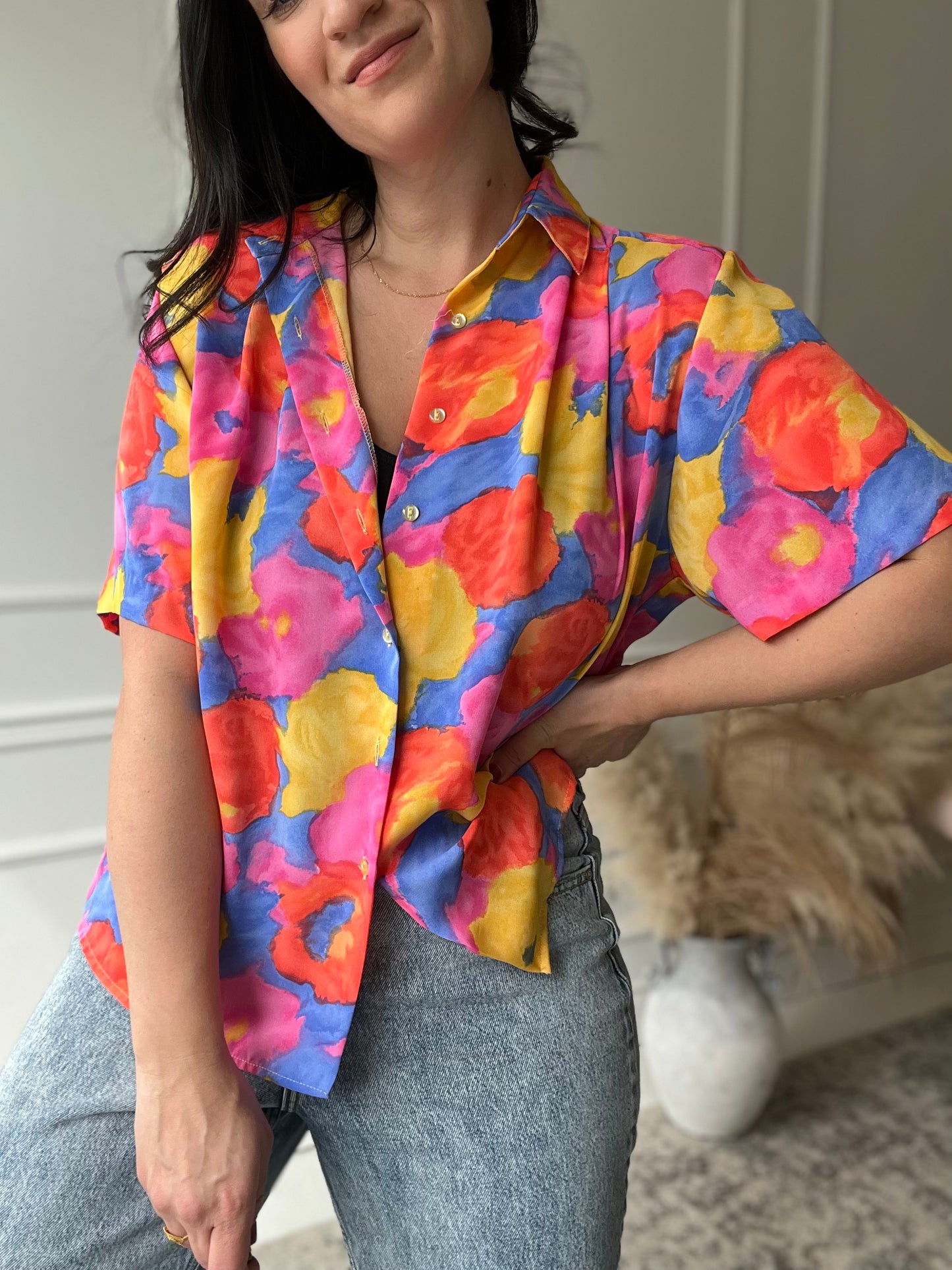 Bright Watercolour Shirt - Size M/L