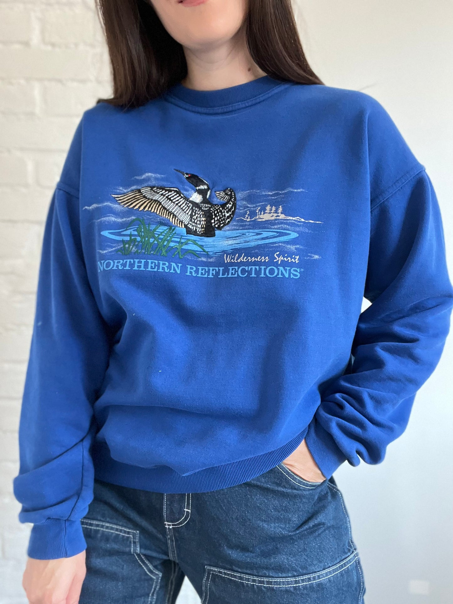 90s Northern Reflections Loon Sweater - Size XL