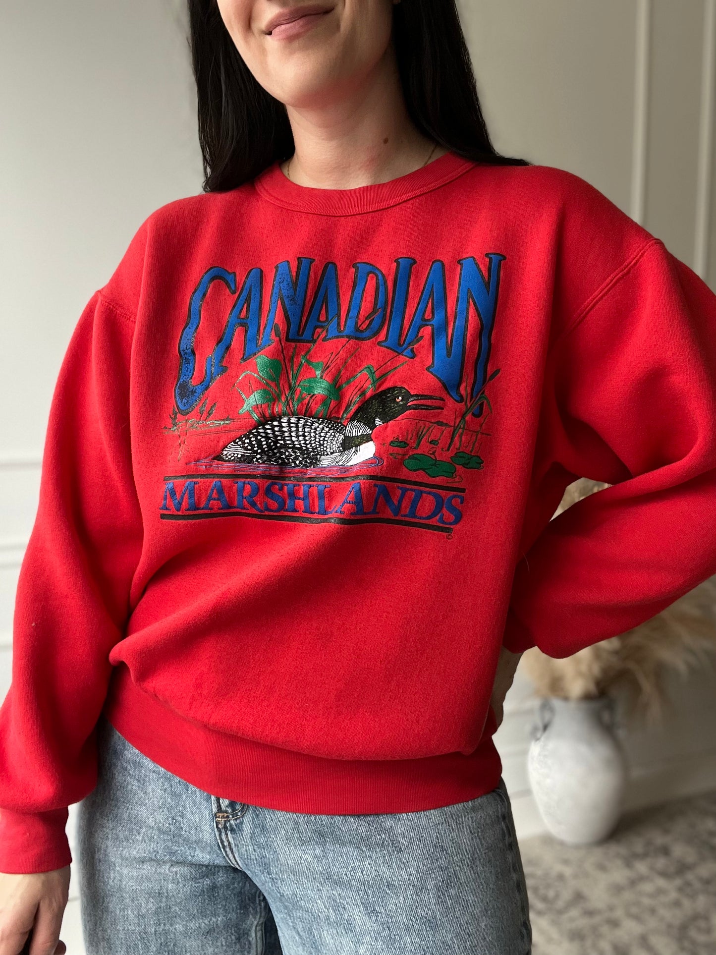 Canadian Marshlands Loon Sweater - Size L/XL
