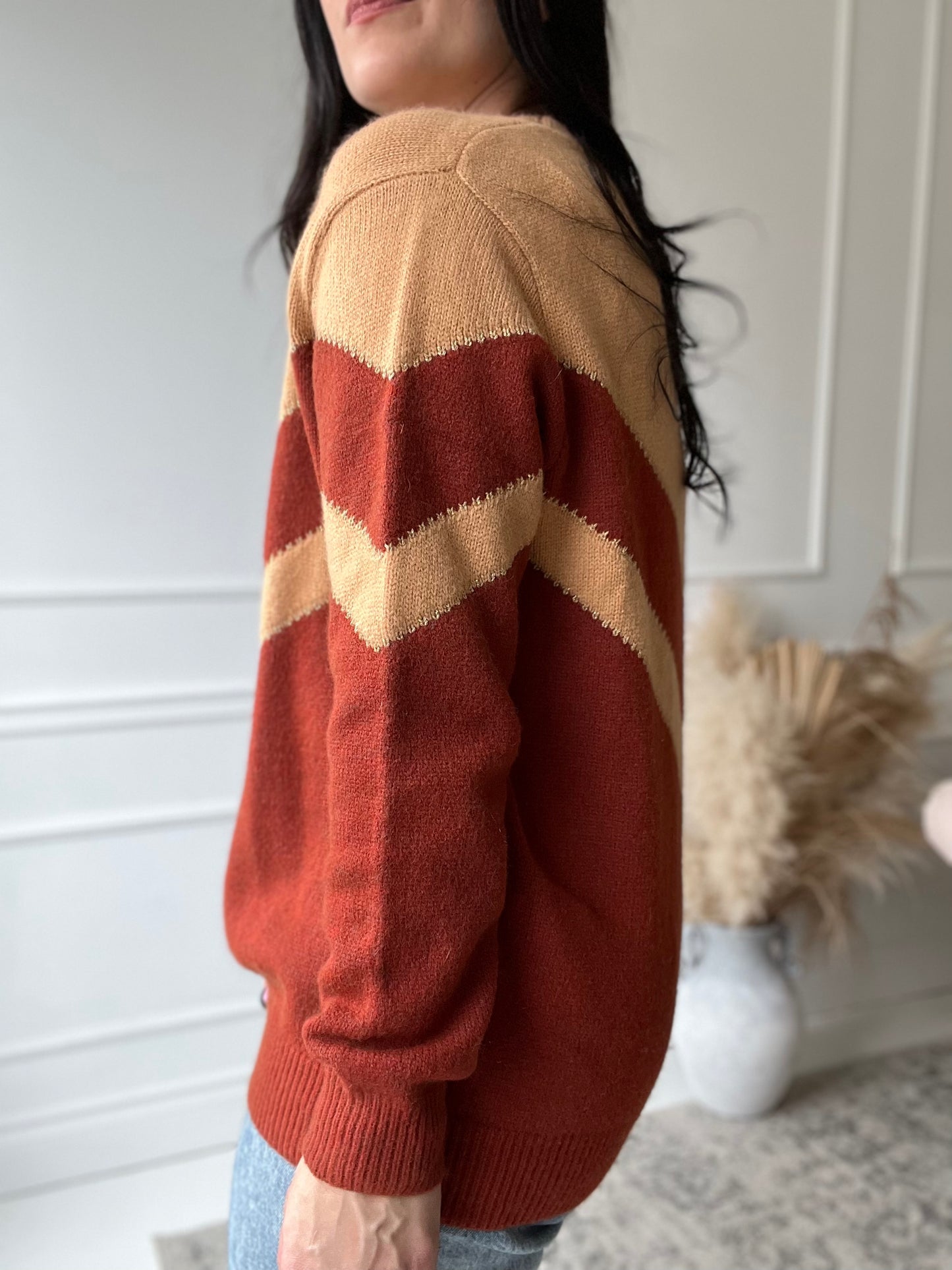 Burnt Neutrals Knit Sweater - Size XL