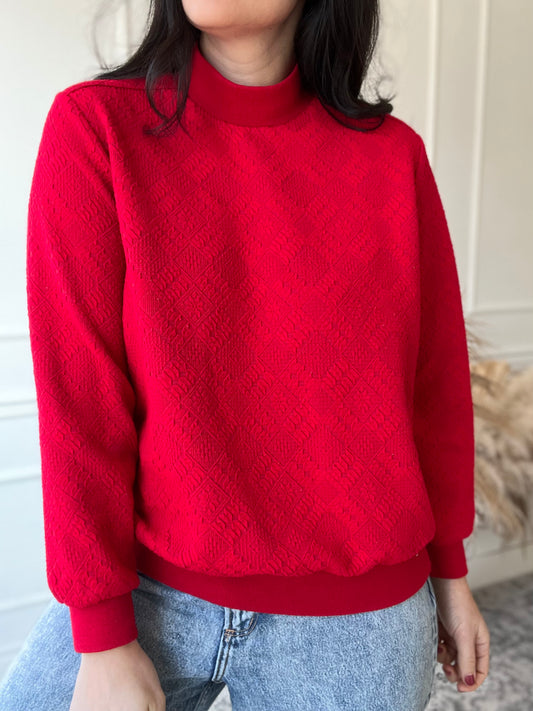 Textured Red Sweater - Size L