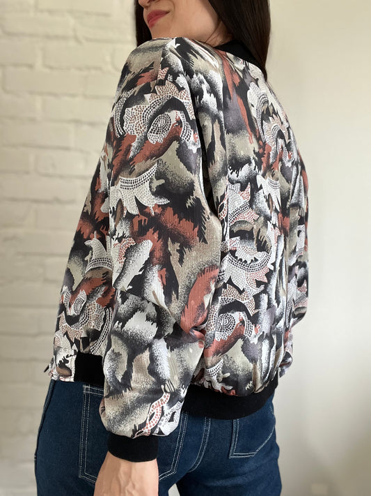 Multi-Colour Silky Bomber Jacket - Size M