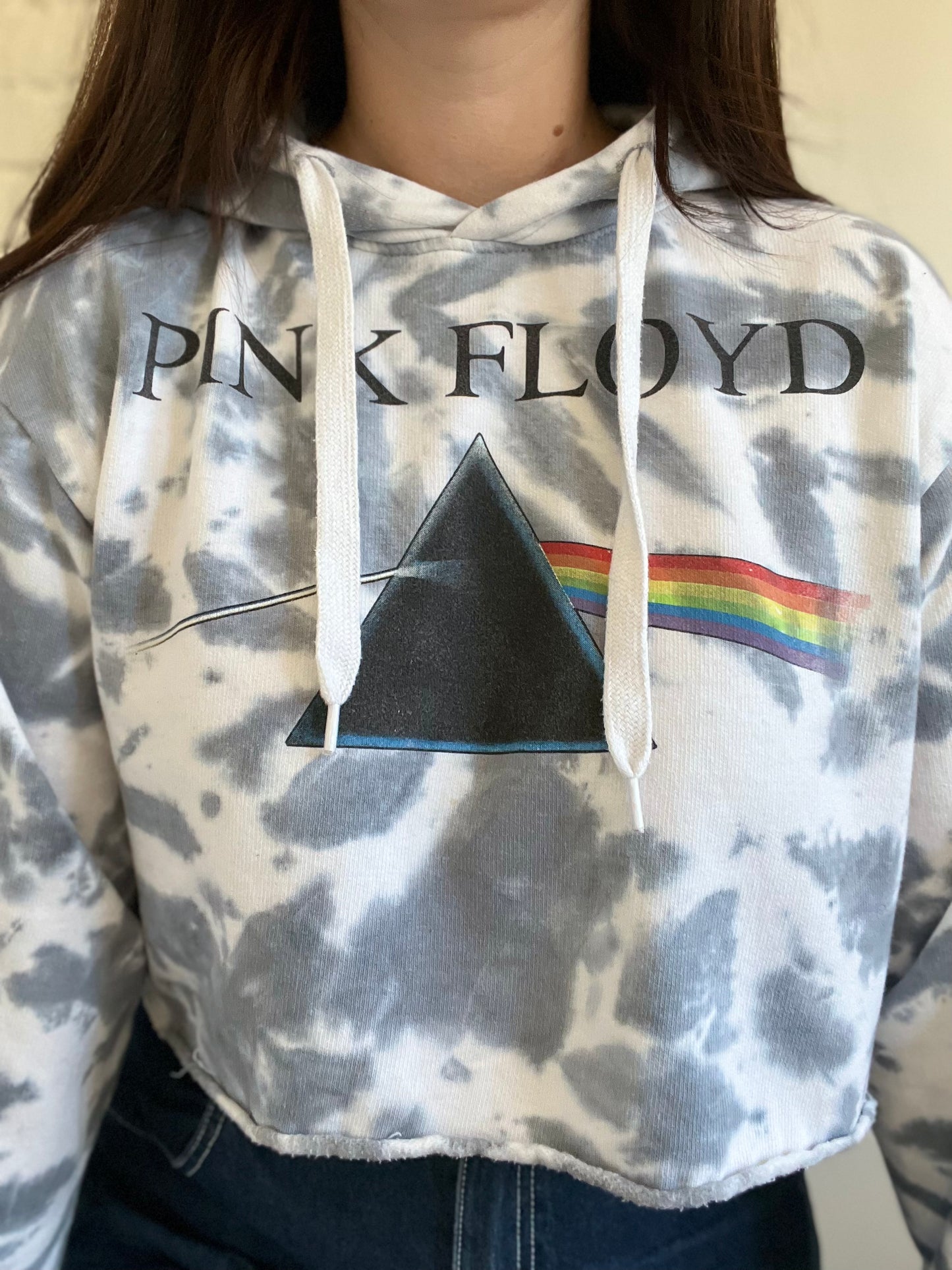 Pink Floyd Tie Dye Crop Hoodie - Size M