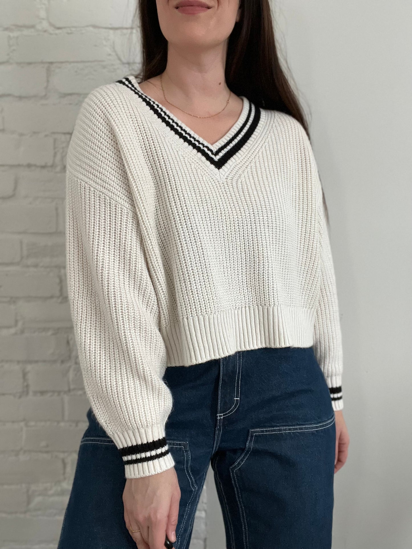Sporty Cropped Relaxed Knit - L