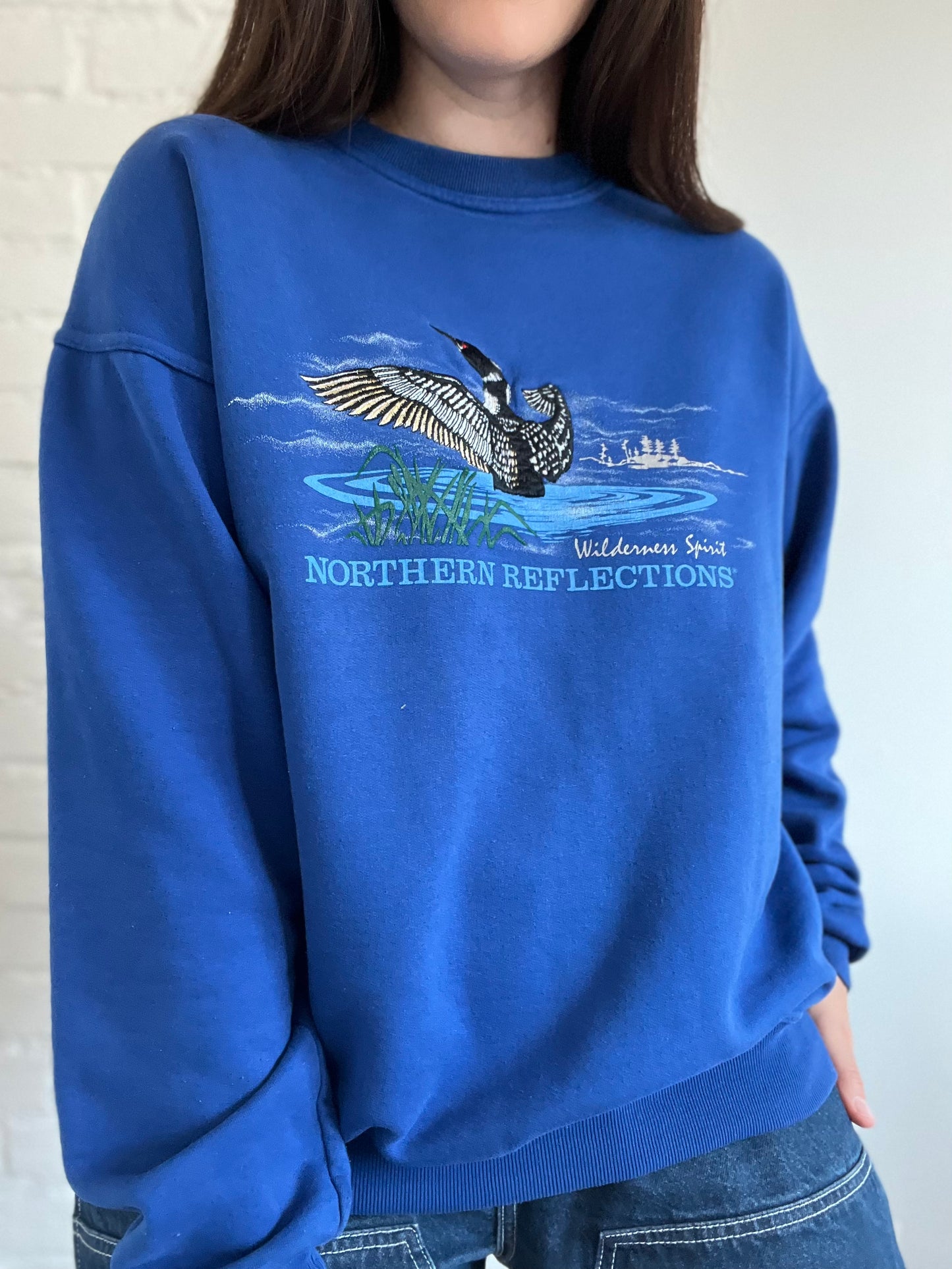 90s Northern Reflections Loon Sweater - Size XL