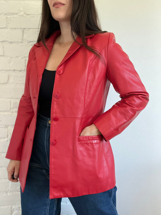 Vintage Danier Red Leather Jacket - Size M