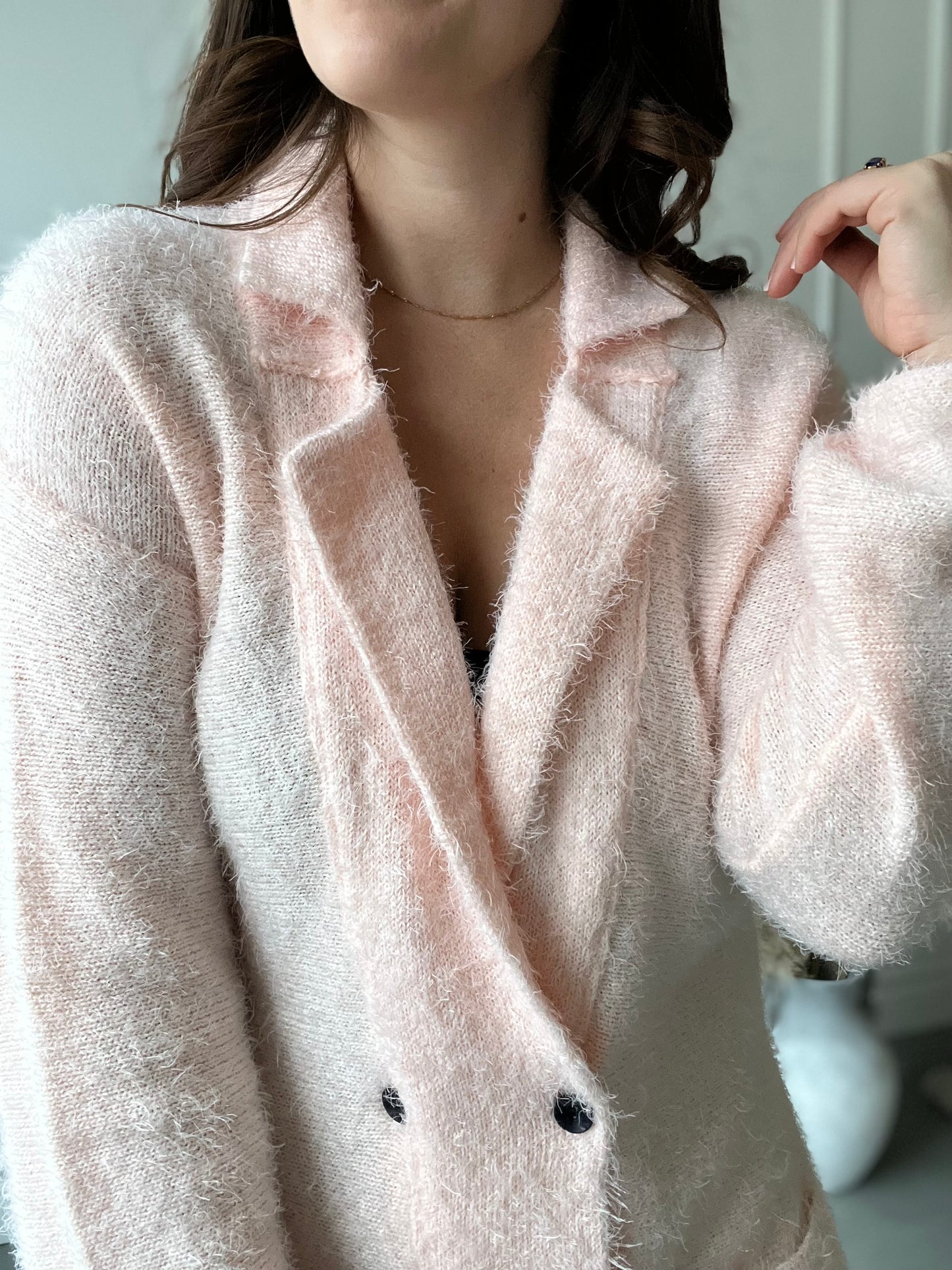 Fluffy Pink Cardigan - Size M
