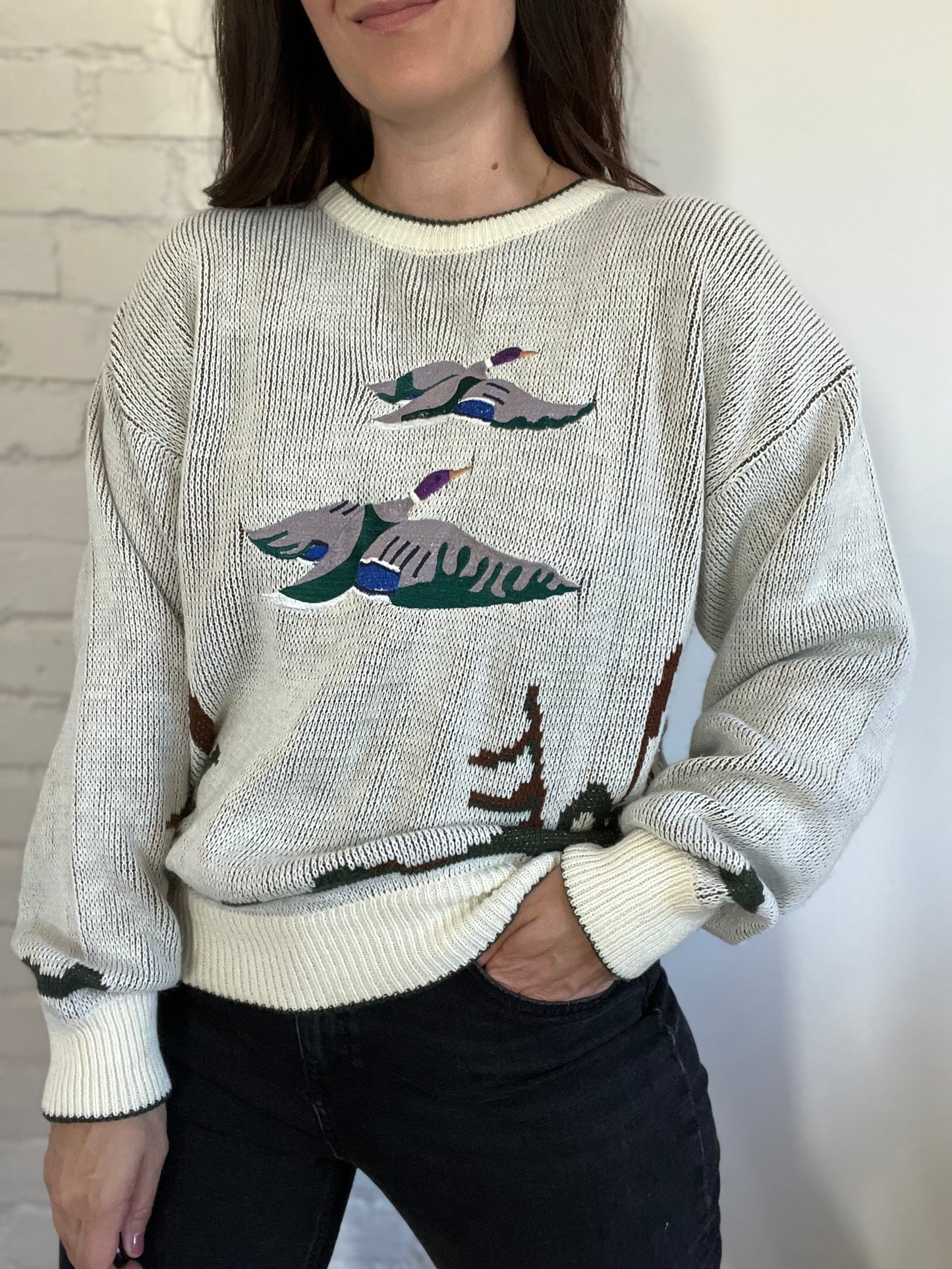 Flying Duck Knit Sweater - Size L/XL