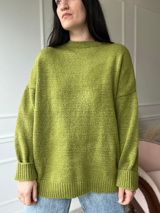 Oversized Moss Green Sweater - Size XL