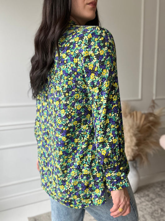 Colourful Floral Button-Up - Size S