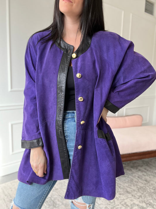 Vintage Danier Leather Purple Jacket - Size L