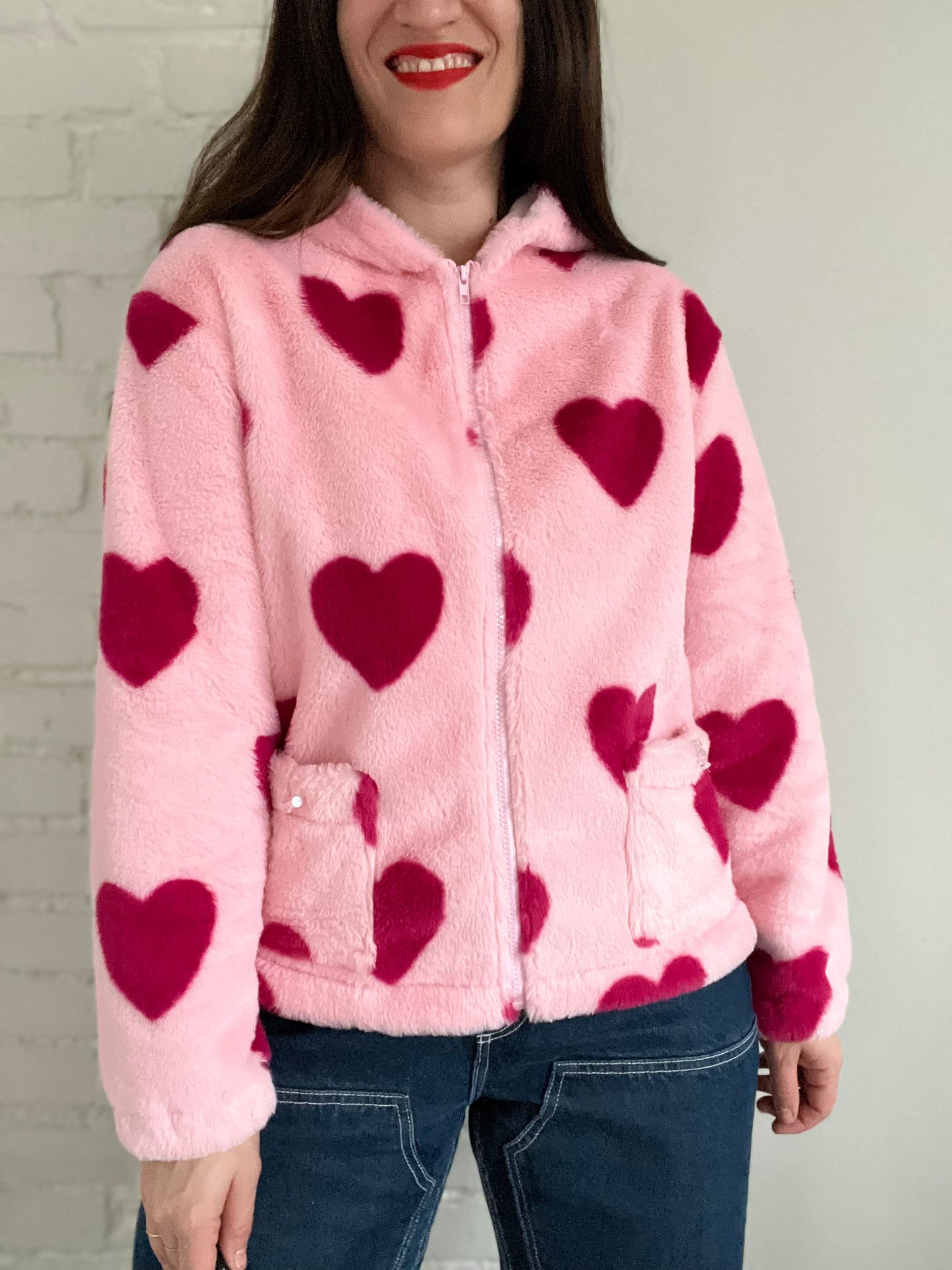 Fluffy Heart Jacket - S/M