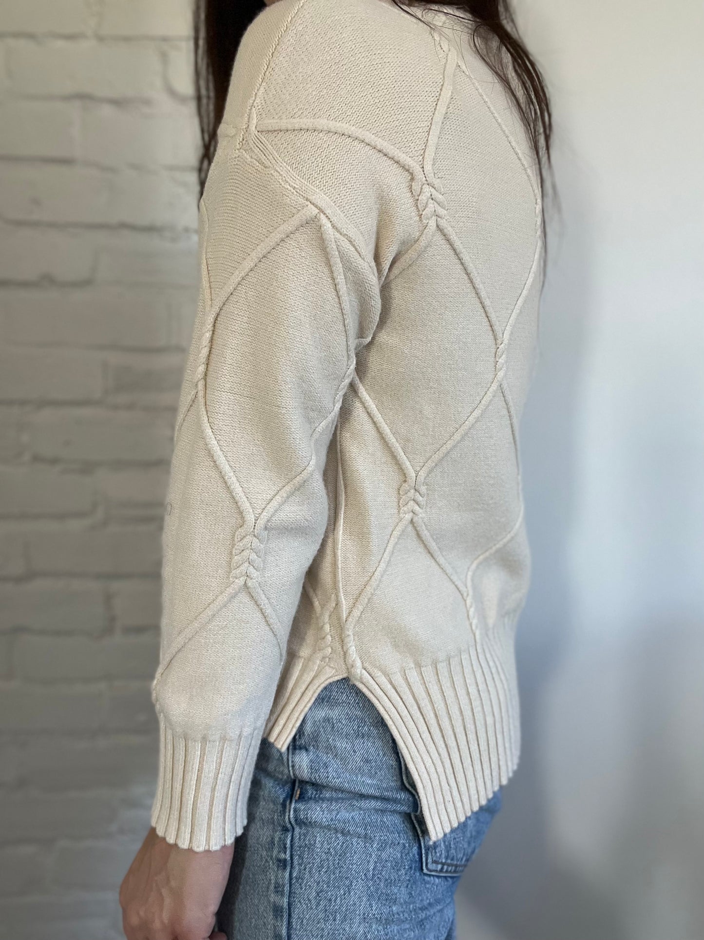 Textured Stretch Turtleneck Sweater - Size S-L