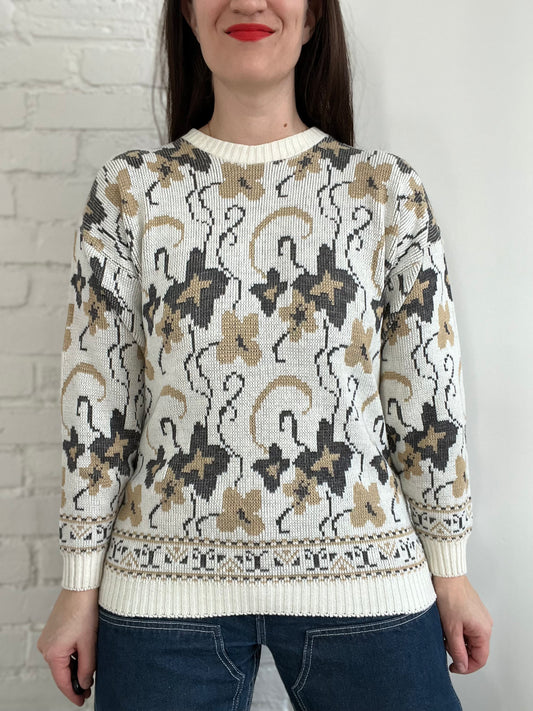 Vintage Floral Neutrals Knit - M