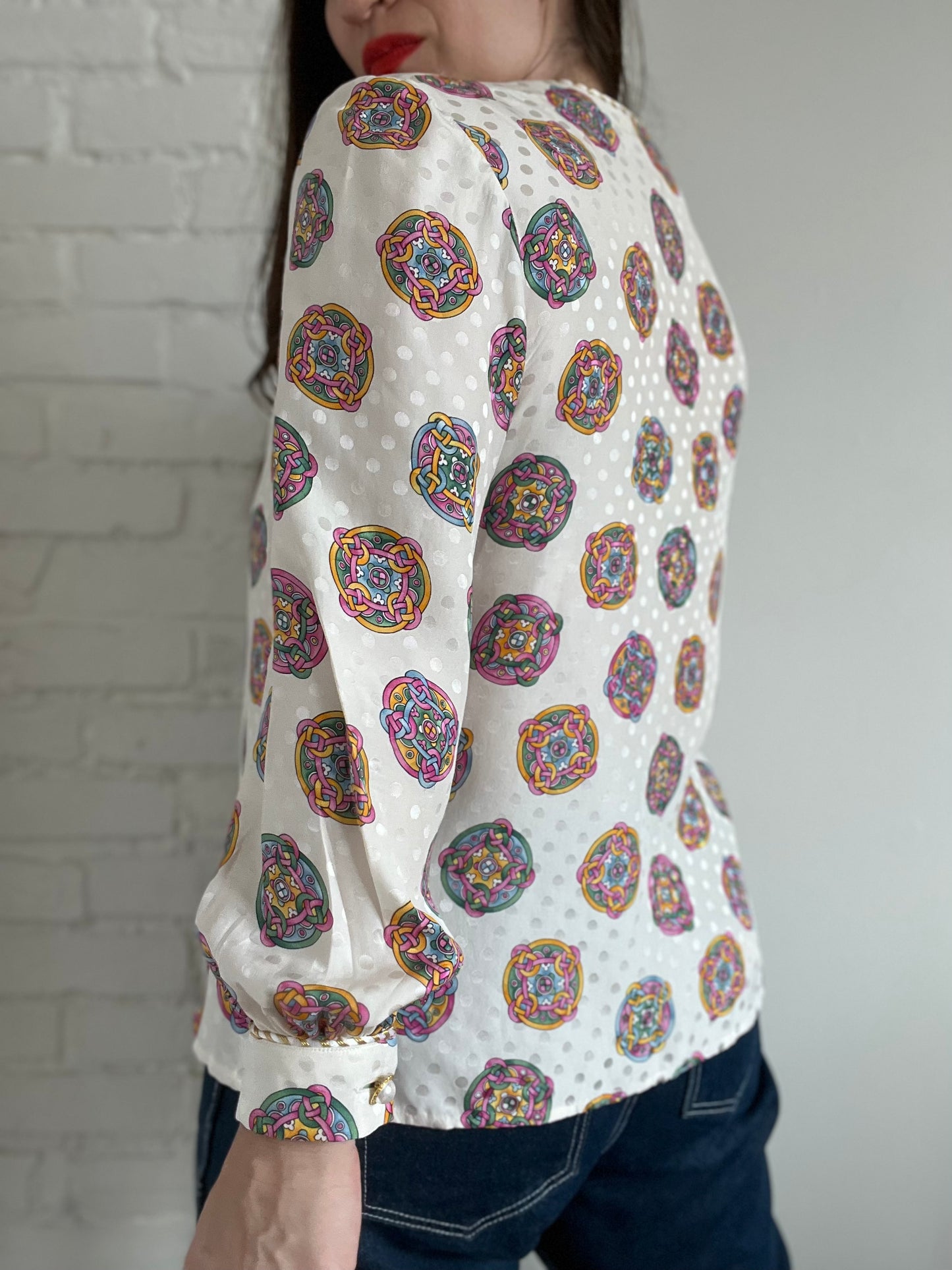 Ruth's Colourful Luxury Blouse - M/L