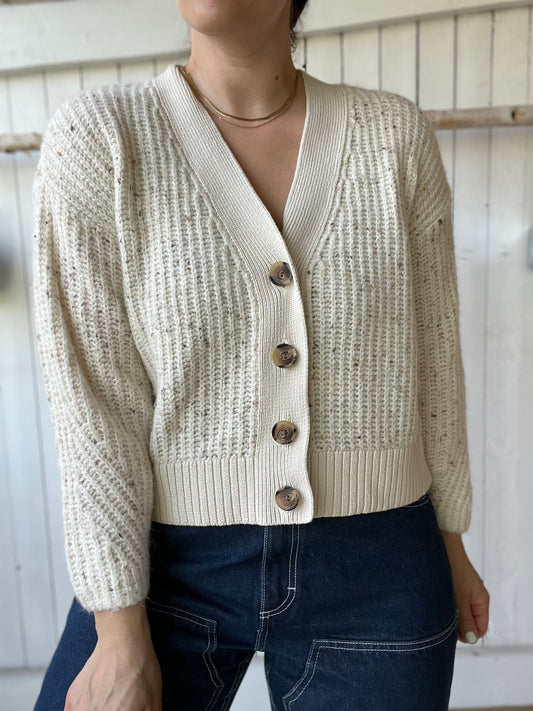 Cozy Shaker-Stitch Cardigan - Size S