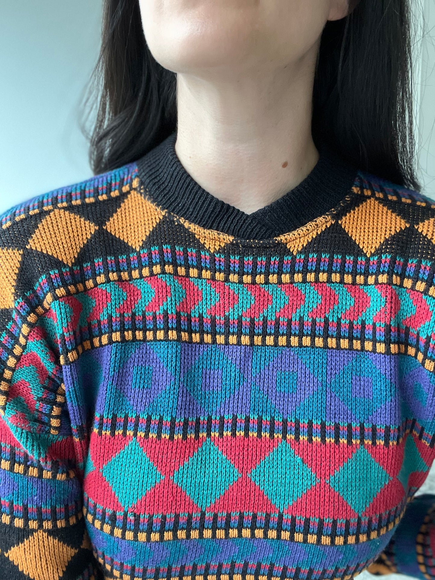 Geometrical Dad Sweater - Size L