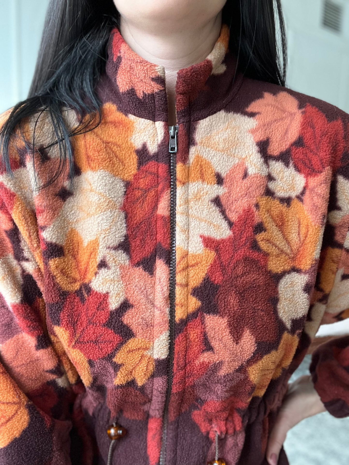 Fall Leaves Fleece Jacket - Size L