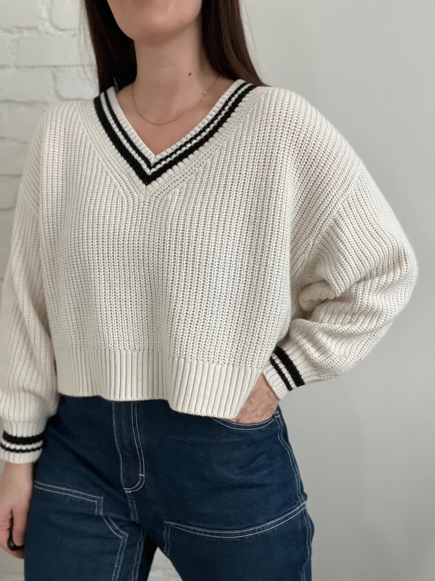 Sporty Cropped Relaxed Knit - L