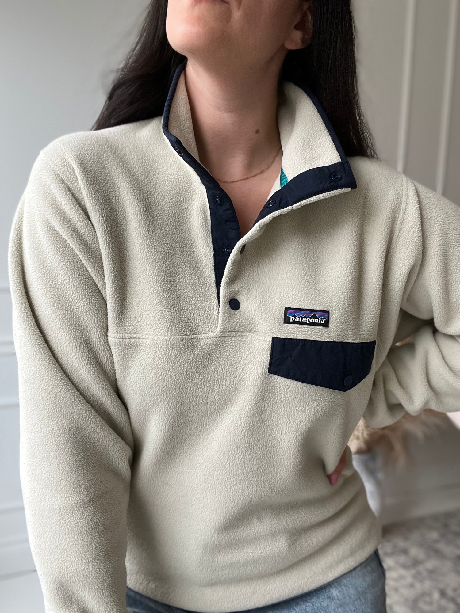 Cream Patagonia Synchilla Fleece Size M L
